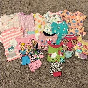 Toddler Girl Pajama Lot